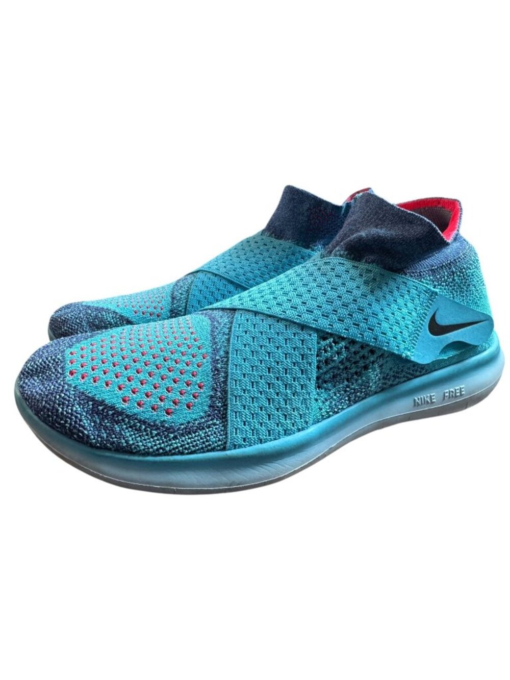 Nike Free RN Motion Flyknit Running Shoes Slip-On Lightweight Womens Size 8